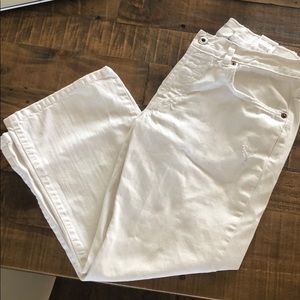 White crop wide leg lucky brand jeans